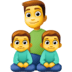 👨‍👦‍👦 family: man, boy, boy display on Facebook